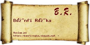 Bánfi Réka névjegykártya